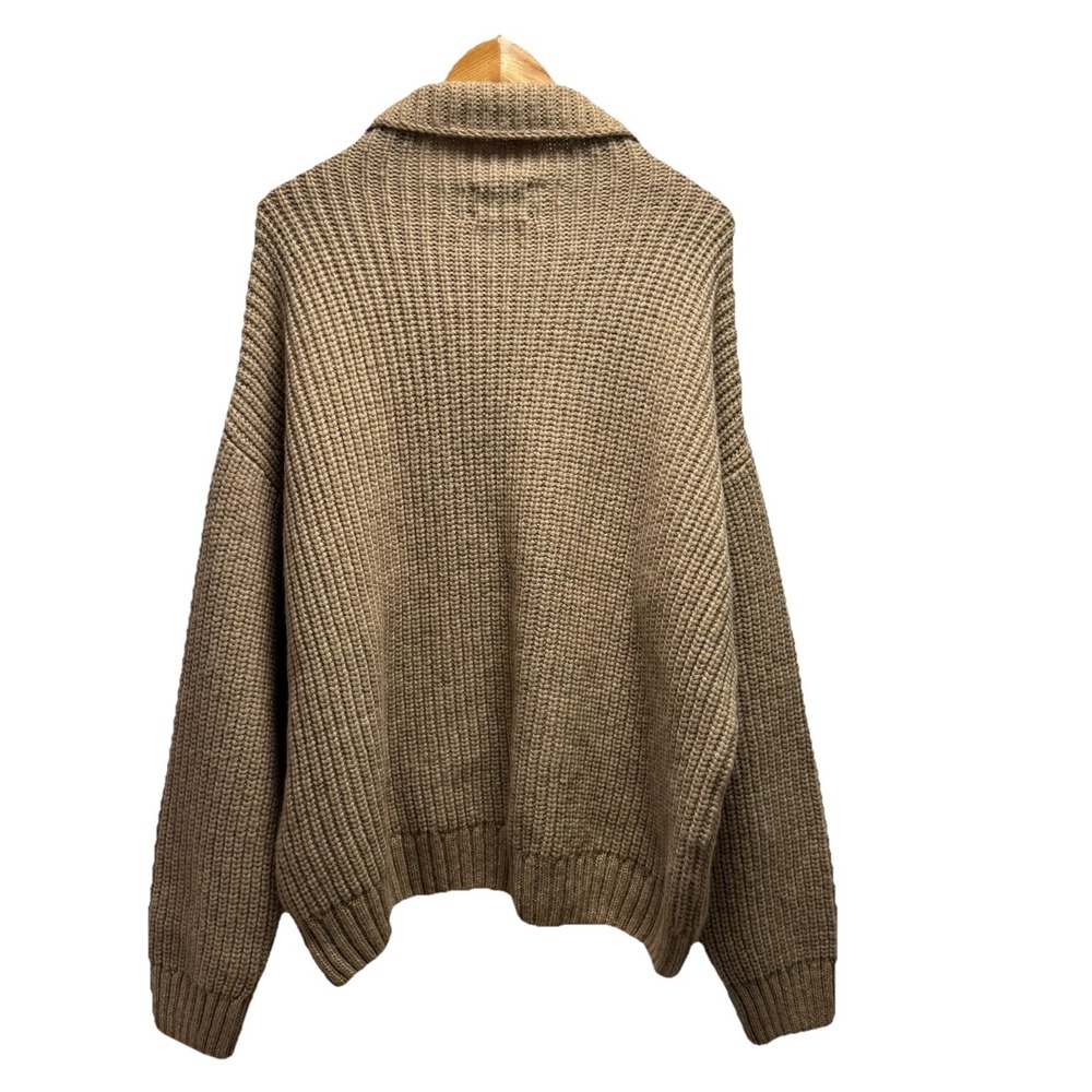 Anine Bing Womens Medium Relaxed Brown Alpaca/Wool Turtle Knit Open Knit Sweater - Picture 4 of 6